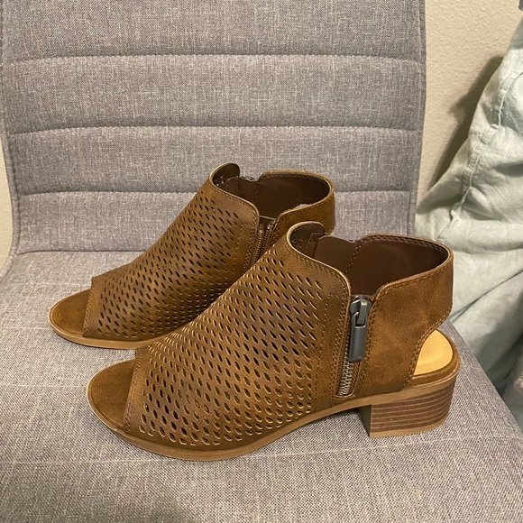 Soda Brown Cutout Booties - Picture 2 of 5